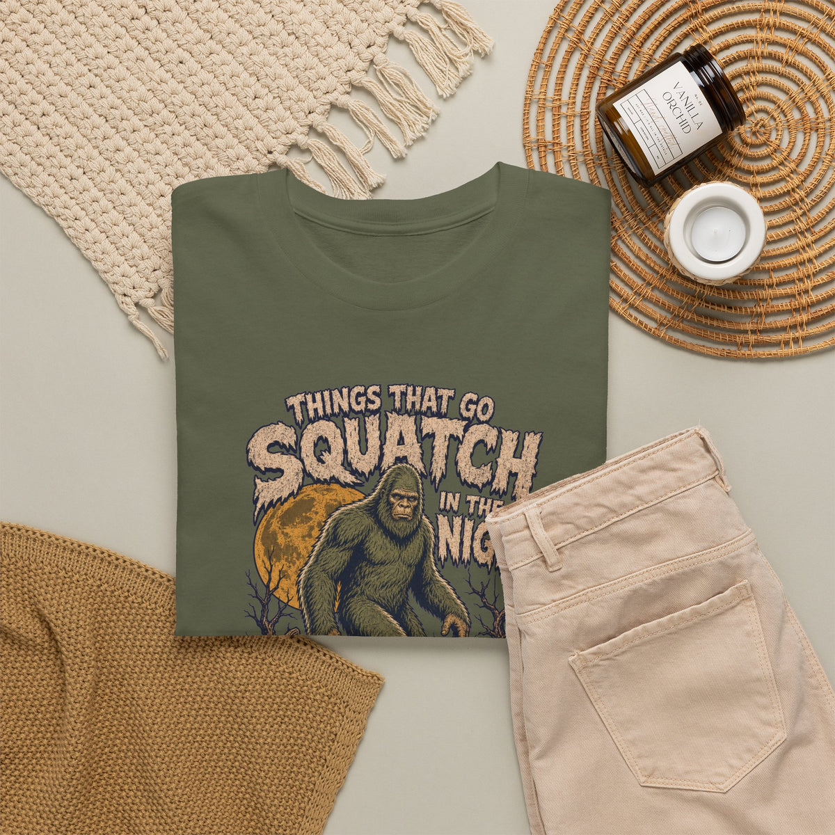 Things That Go Squatch In The Night T-Shirt - Bigfoot Halloween Tee