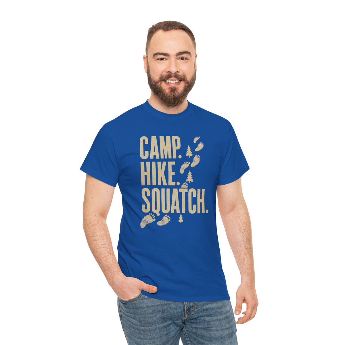 Camp Hike Squatch T-Shirt - Modern Outdoor Bigfoot Graphic Tee