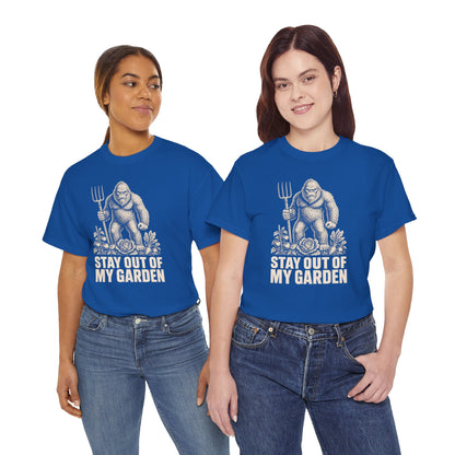 Stay Out Of My Garden T-Shirt - Funny Bigfoot Gardener Graphic Tee