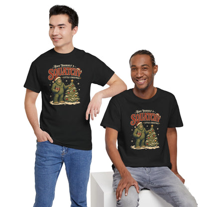 Squatchy Little Christmas T-Shirt - Funny Bigfoot Holiday Graphic Tee