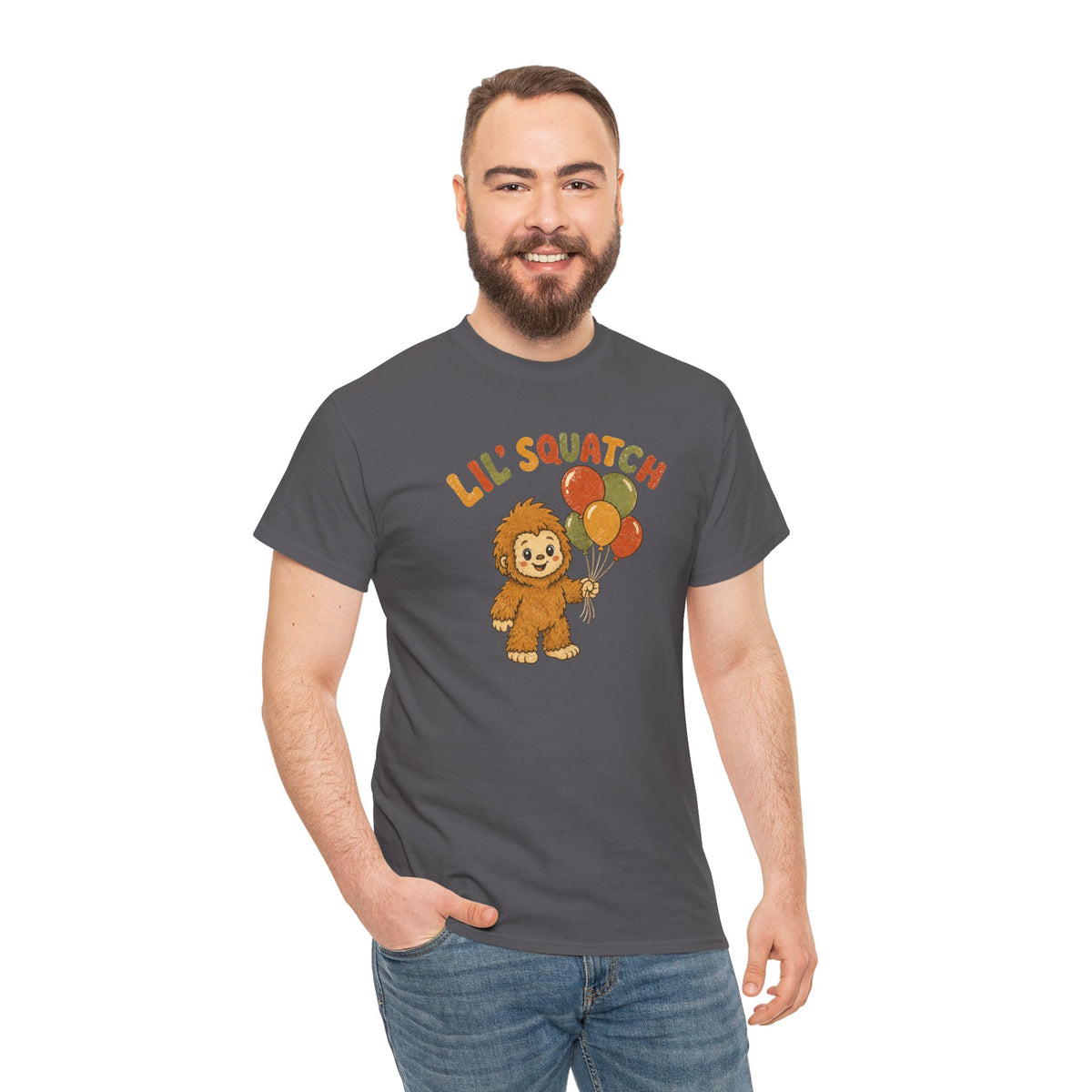 Lil' Squatch Birthday T-Shirt – Cute Baby Bigfoot Balloon Tee for Kids