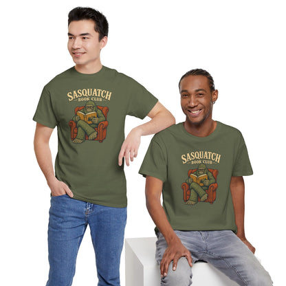 Sasquatch Book Club T-Shirt - Cozy Bigfoot Reading Graphic Tee
