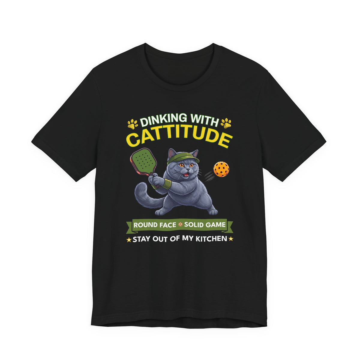 British Shorthair Cat Pickleball T-Shirt - Dinking With Cattitude Funny Shirt