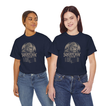 Squatchin' Tour T-Shirt - Vintage Band-Tee Style Bigfoot Graphic Tee