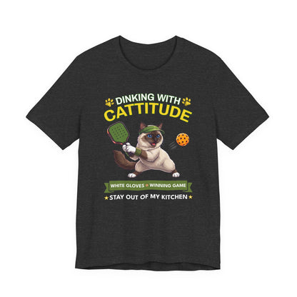 Birman Cat Pickleball T-Shirt - Dinking With Cattitude Funny Shirt