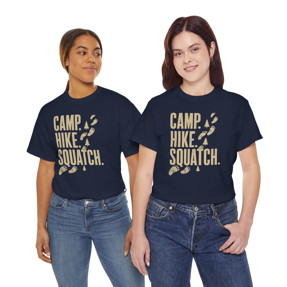 Camp Hike Squatch T-Shirt - Modern Outdoor Bigfoot Graphic Tee