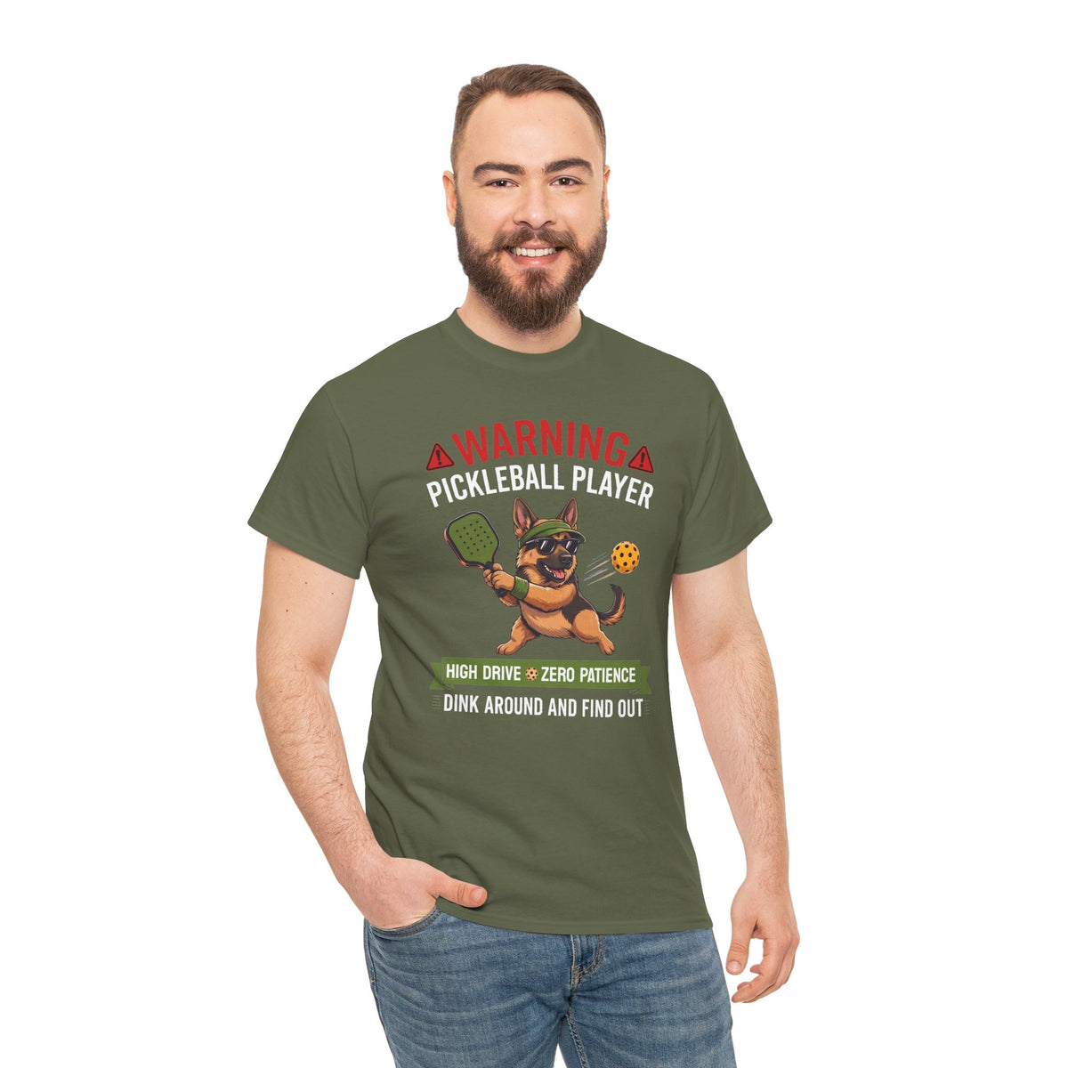German Shepherd Dog Pickleball T-Shirt - Dink Around And Find Out Funny Dog Shirt