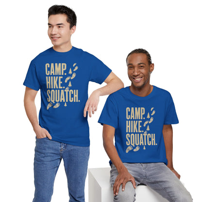 Camp Hike Squatch T-Shirt - Modern Outdoor Bigfoot Graphic Tee