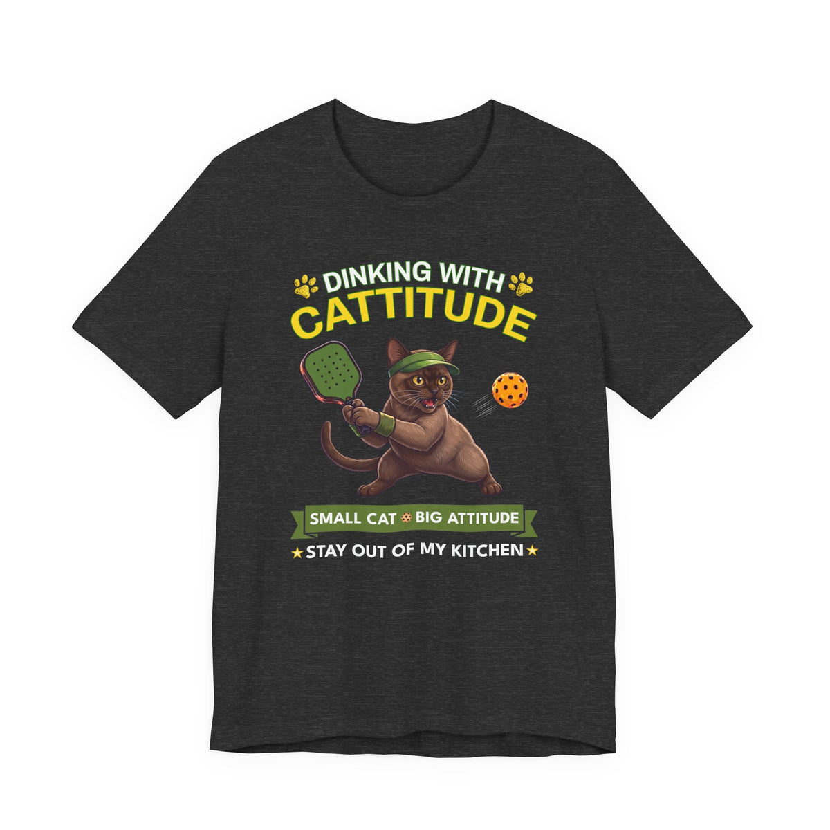 Burmese Cat Pickleball T-Shirt - Dinking With Cattitude Funny Shirt