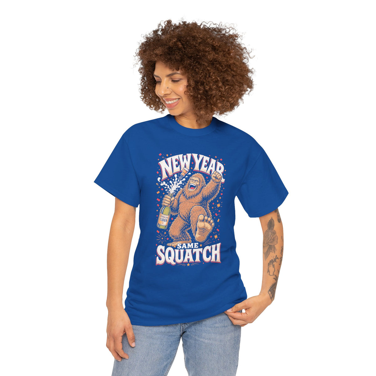 New Year Same Squatch T-Shirt - Funny Bigfoot New Year's Graphic Tee