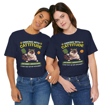 Ragdoll Cat Pickleball T-Shirt - Dinking With Cattitude Funny Shirt
