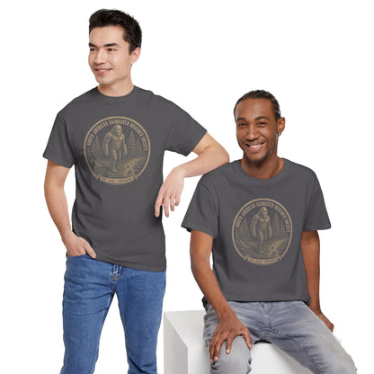 Sasquatch Research Society T-Shirt - Vintage Scientific Bigfoot Badge Tee