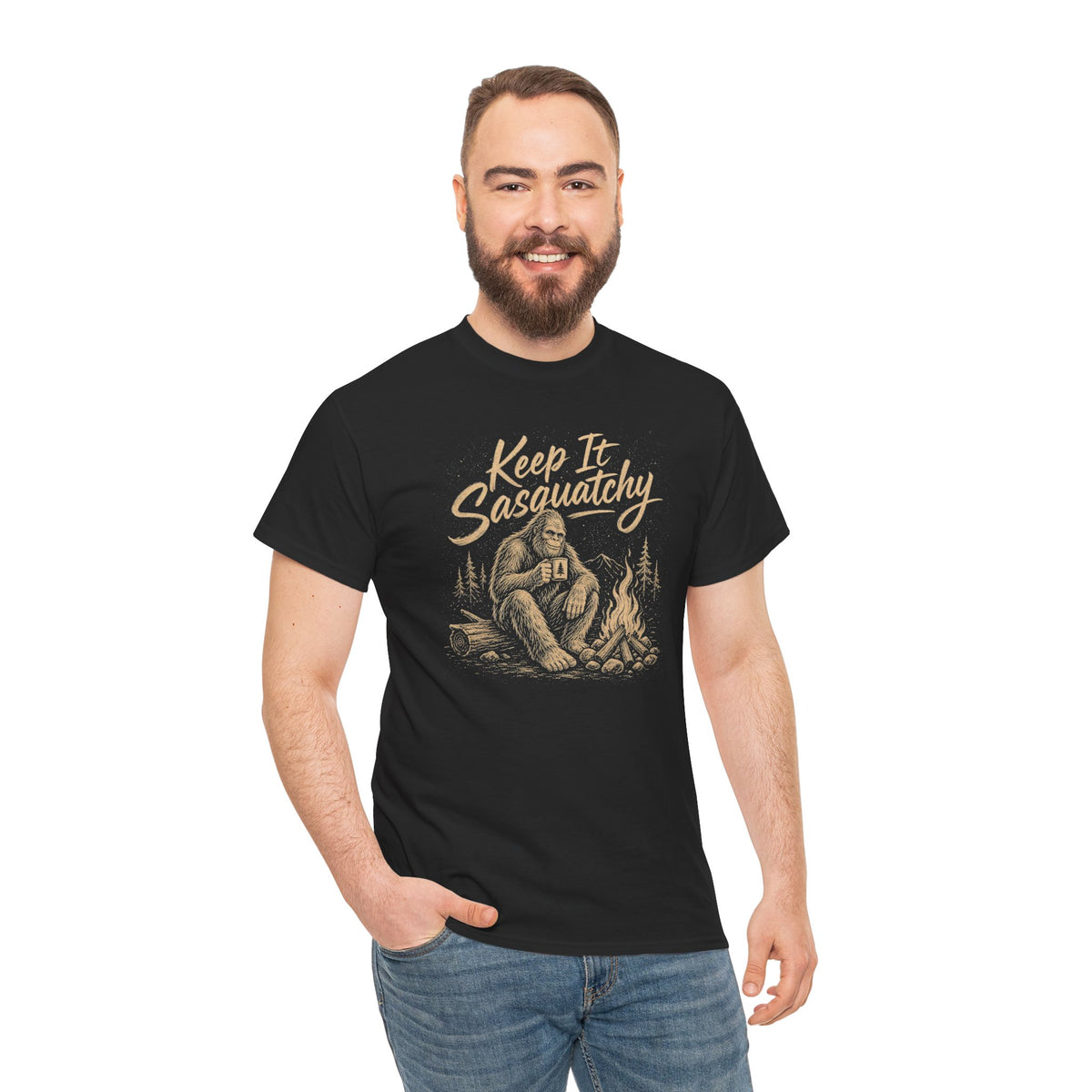 Keep It Sasquatchy T-Shirt - Cozy Campfire Bigfoot Graphic Tee