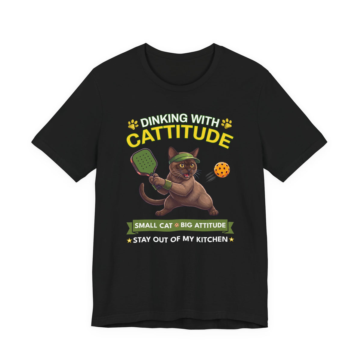 Burmese Cat Pickleball T-Shirt - Dinking With Cattitude Funny Shirt