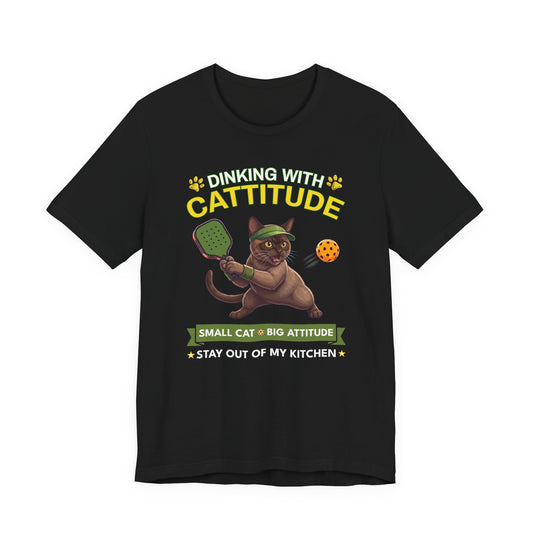 Burmese Cat Pickleball T-Shirt - Dinking With Cattitude Funny Shirt