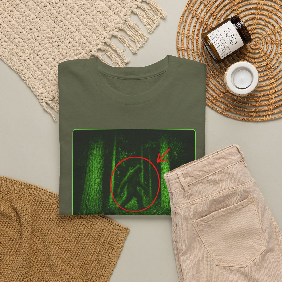 Trail Cam Doesn't Lie T-Shirt - Funny Night Vision Bigfoot Graphic Tee