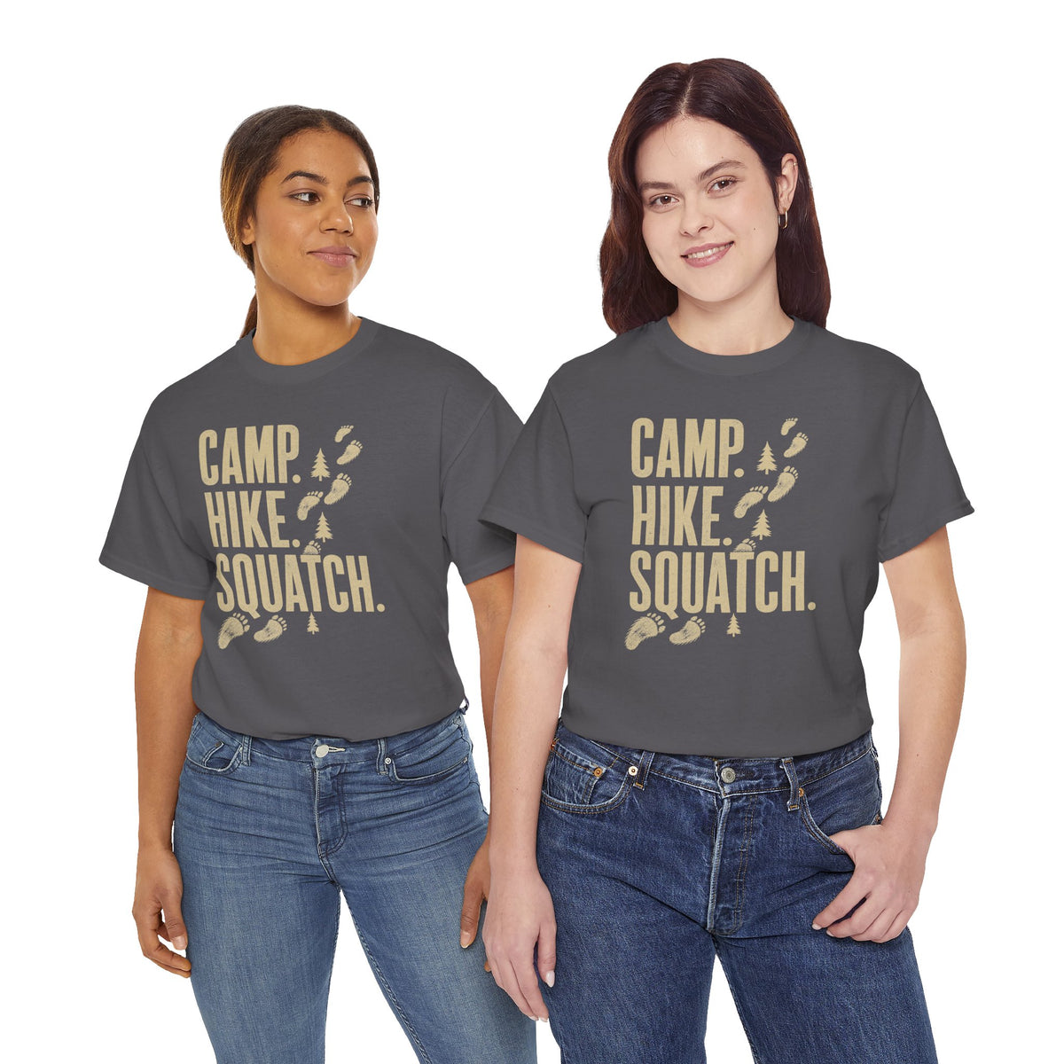 Camp Hike Squatch T-Shirt - Modern Outdoor Bigfoot Graphic Tee