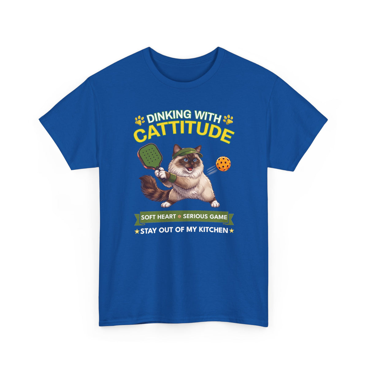 Ragdoll Cat Pickleball T-Shirt - Dinking With Cattitude Funny Shirt