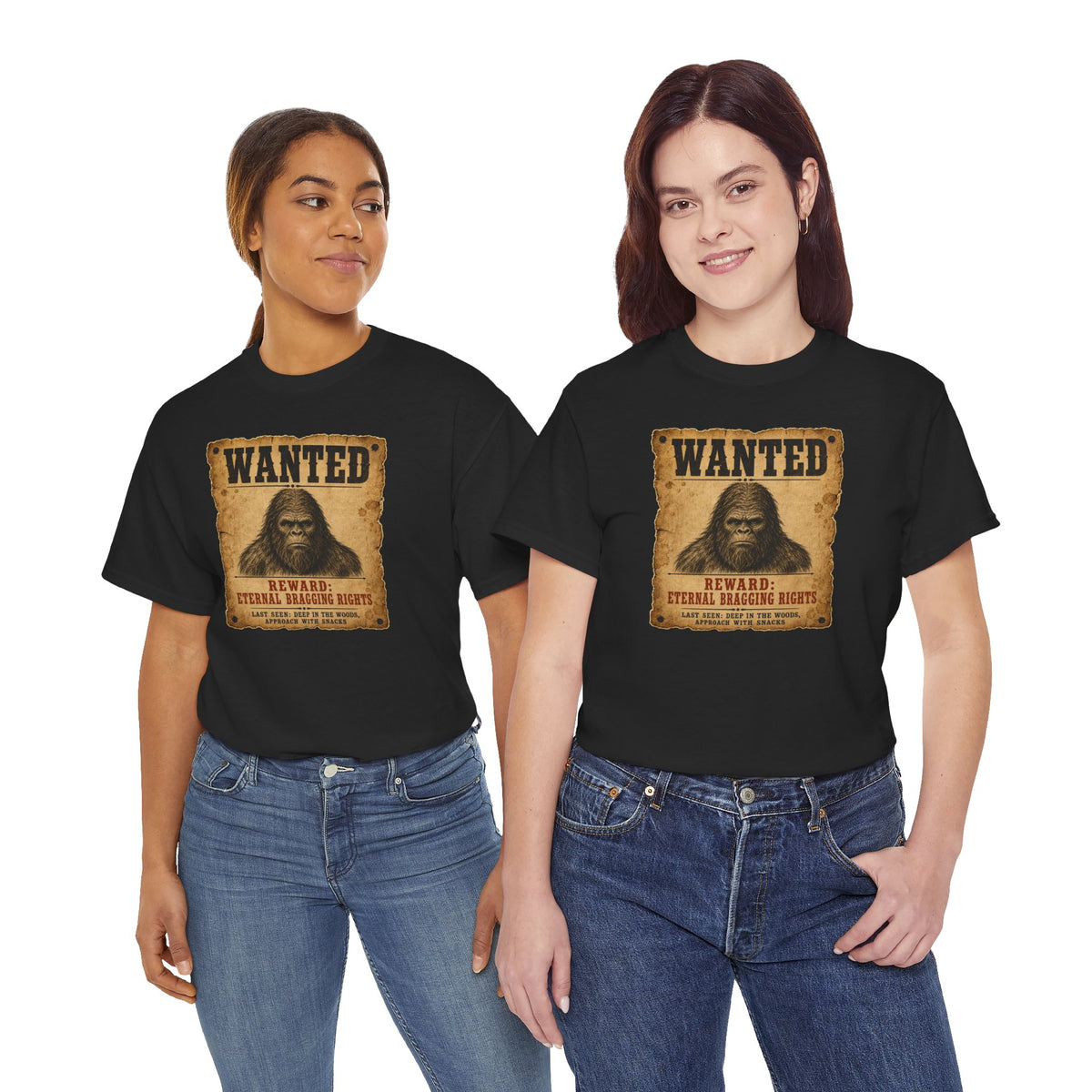 Wanted Bigfoot T-Shirt - Old West Reward Poster Graphic Tee