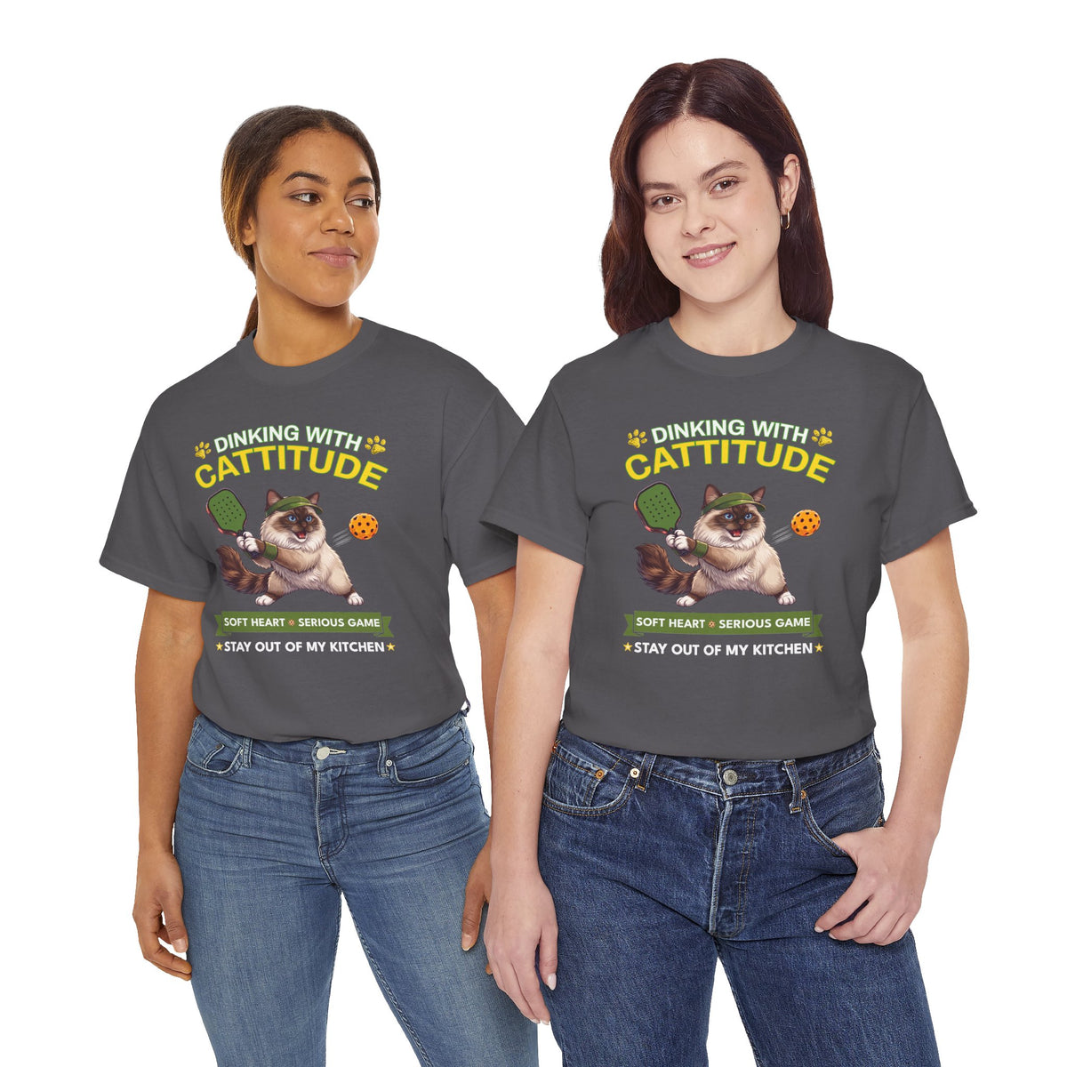 Ragdoll Cat Pickleball T-Shirt - Dinking With Cattitude Funny Shirt