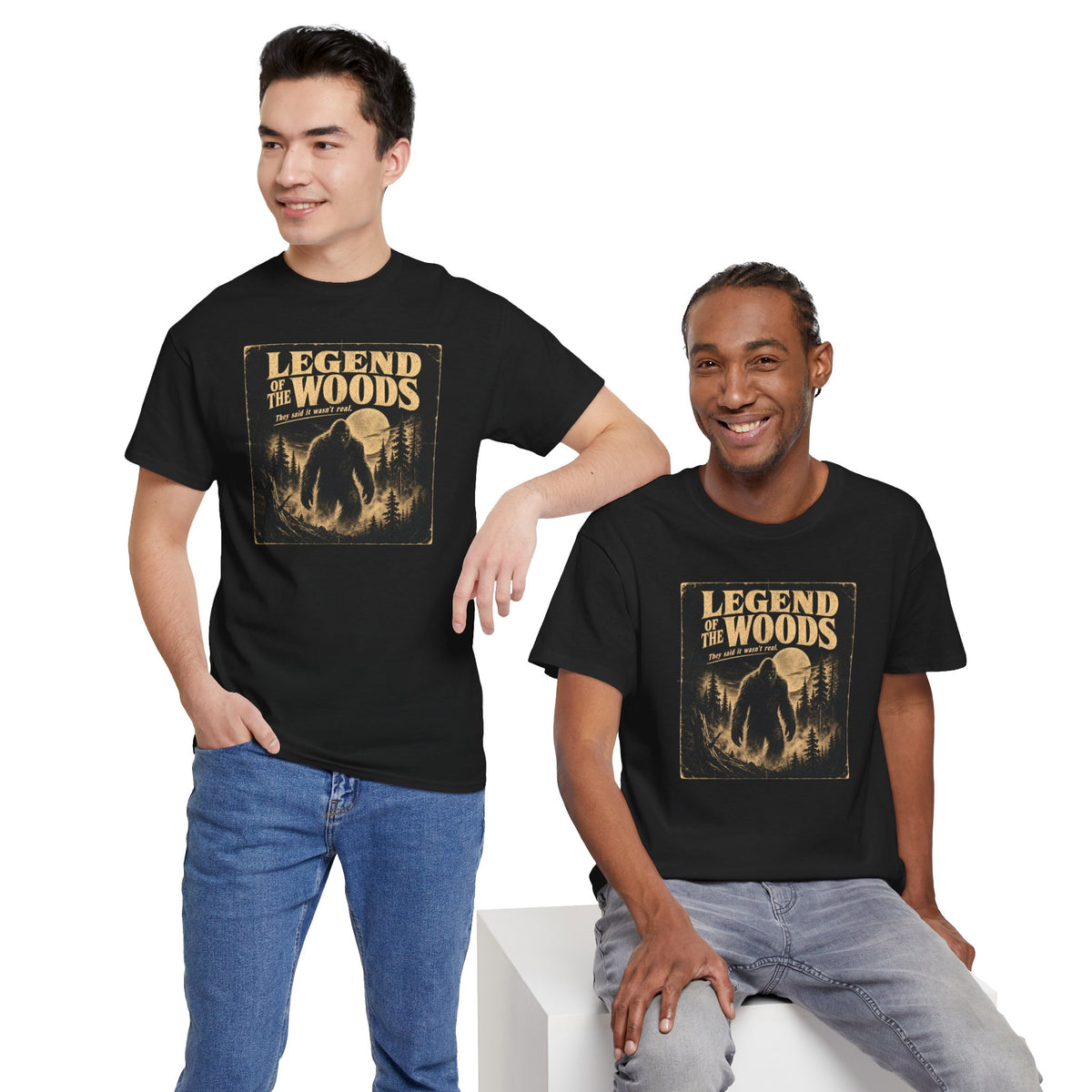 Legend Of The Woods T-Shirt - Retro B-Movie Horror Bigfoot Poster Tee