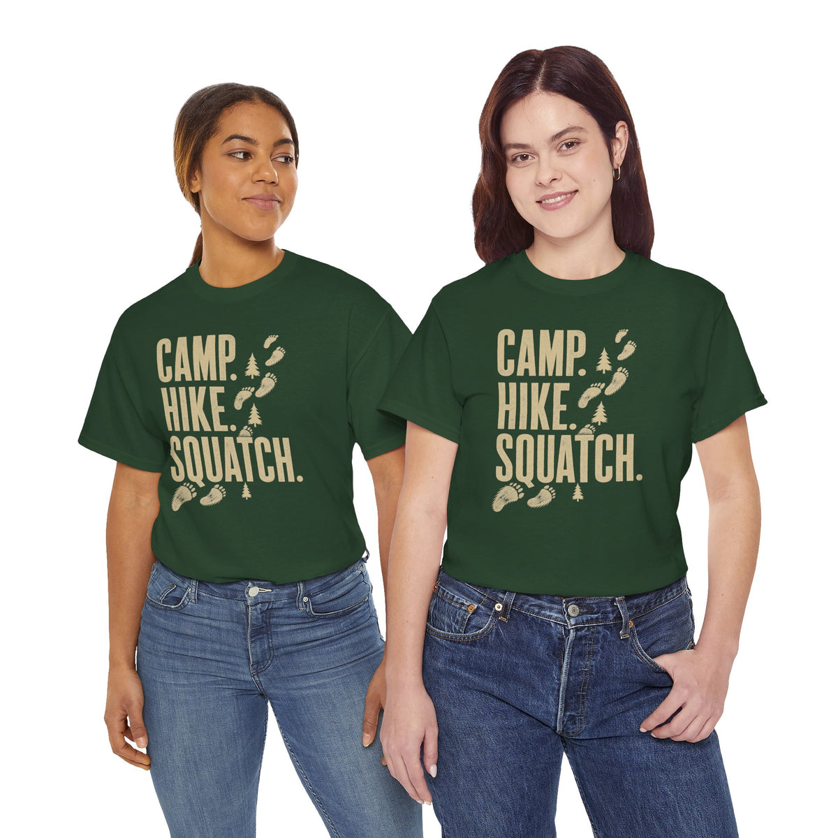Camp Hike Squatch T-Shirt - Modern Outdoor Bigfoot Graphic Tee