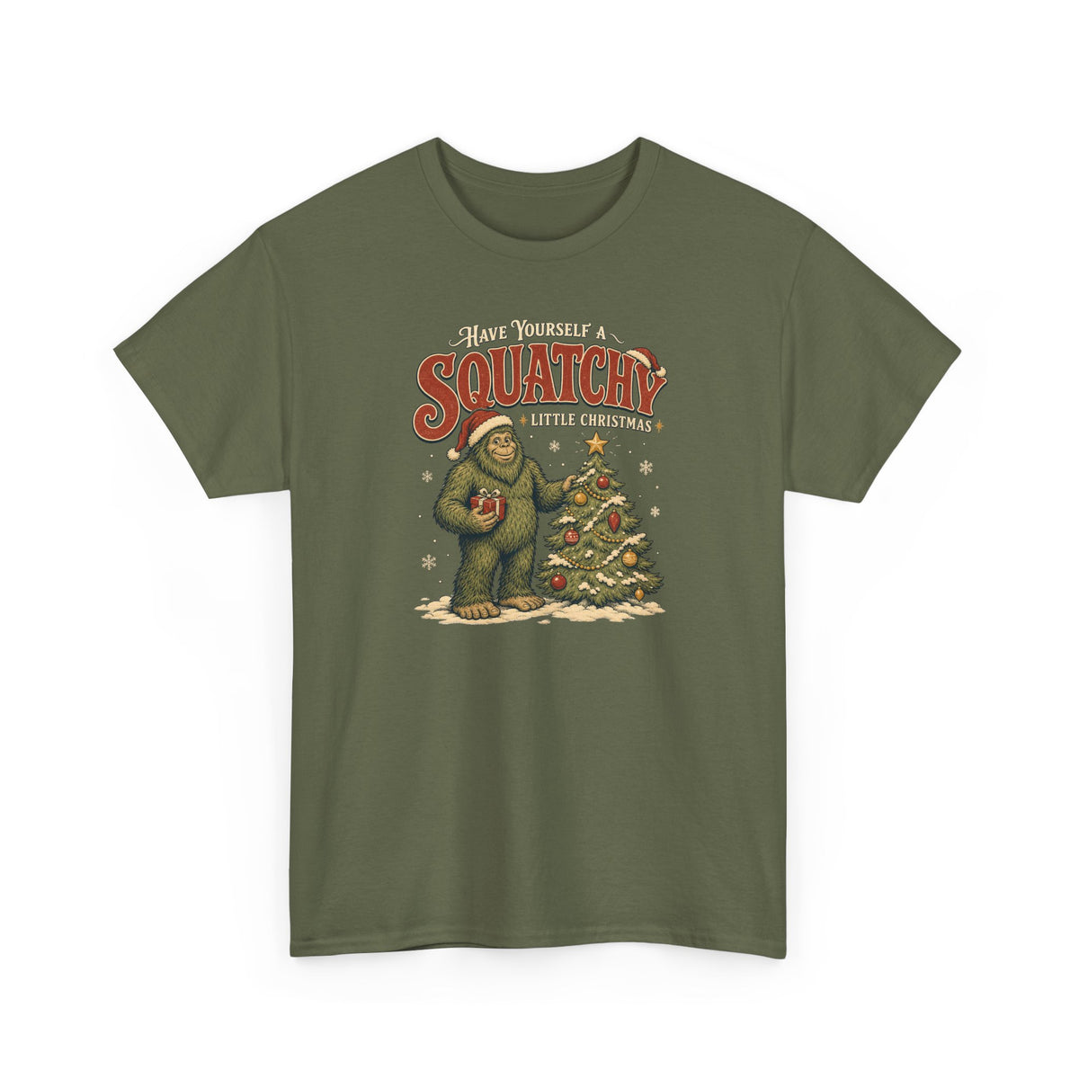 Squatchy Little Christmas T-Shirt - Funny Bigfoot Holiday Graphic Tee