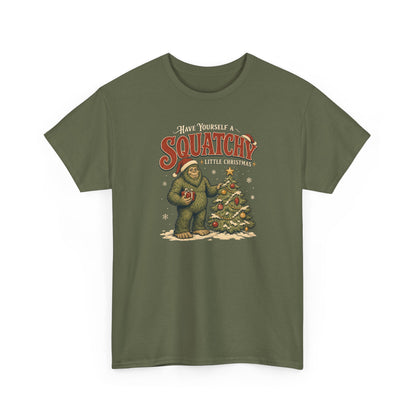 Squatchy Little Christmas T-Shirt - Funny Bigfoot Holiday Graphic Tee