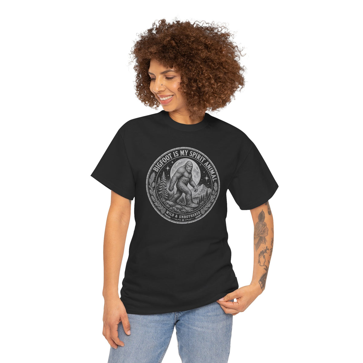 Bigfoot Is My Spirit Animal T-Shirt - Wild & Unbothered Graphic Tee