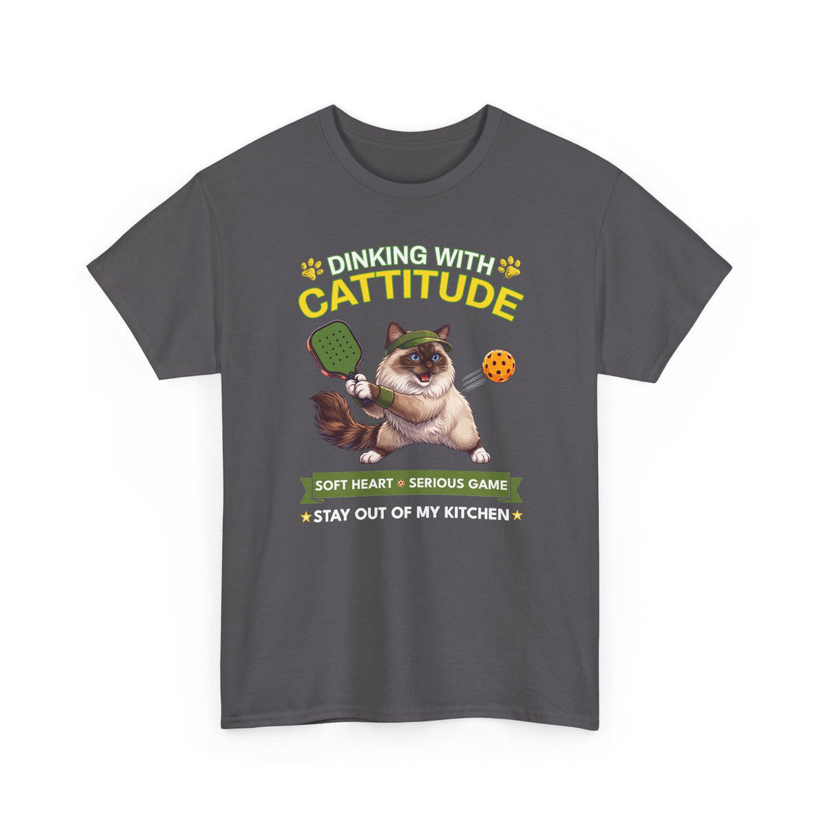 Ragdoll Cat Pickleball T-Shirt - Dinking With Cattitude Funny Shirt