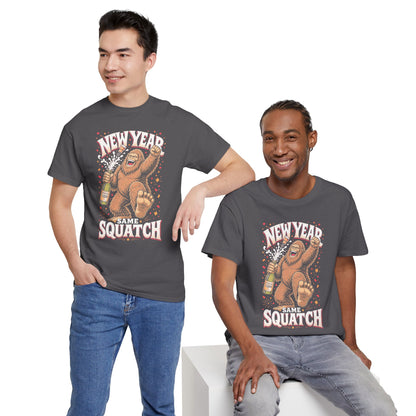 New Year Same Squatch T-Shirt - Funny Bigfoot New Year's Graphic Tee