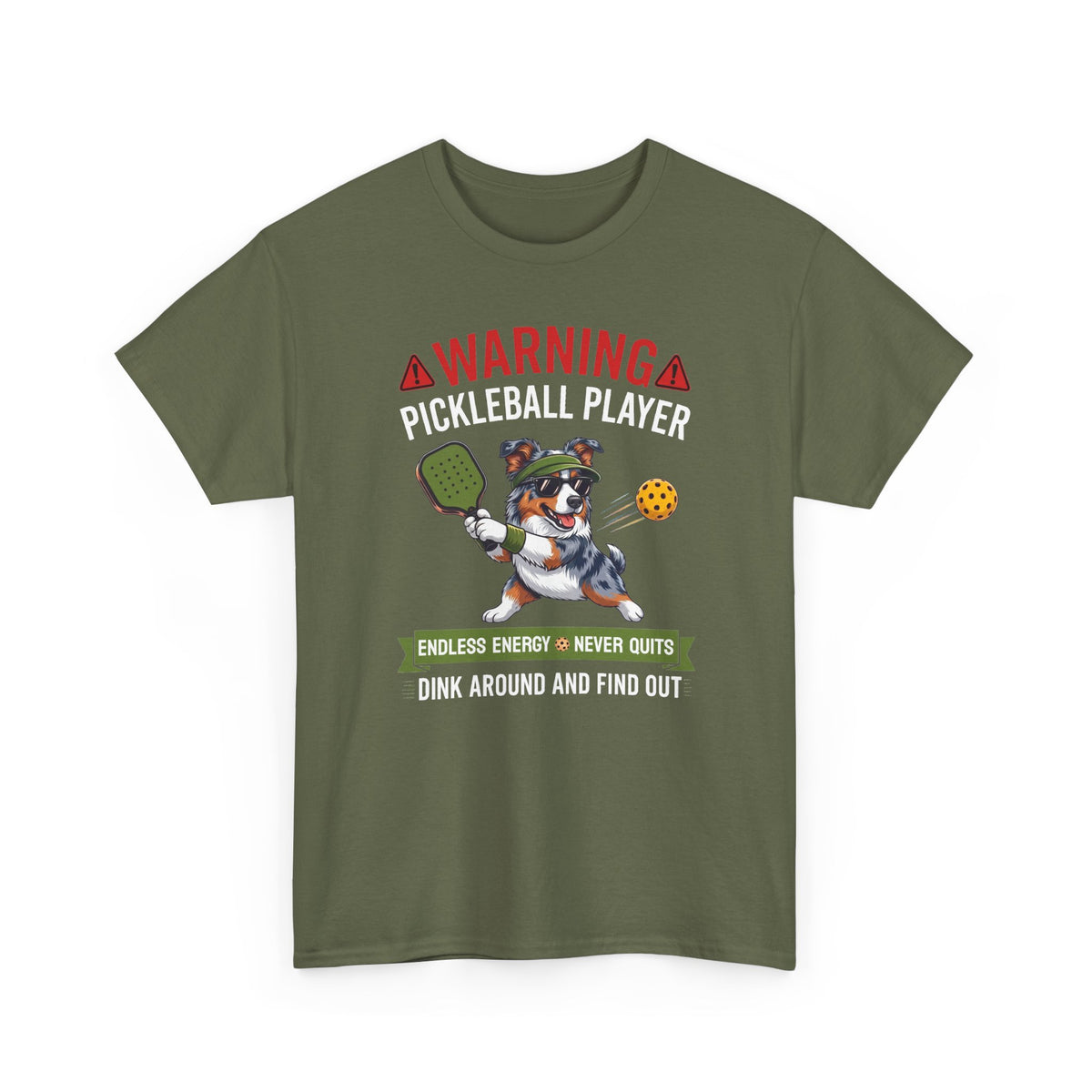 Australian Shepherd Dog Pickleball T-Shirt - Dink Around And Find Out Funny Dog Shirt
