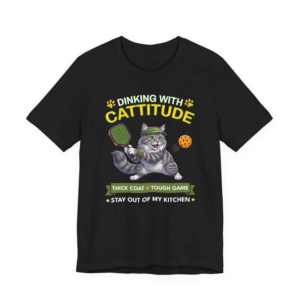Siberian Cat Pickleball T-Shirt - Dinking With Cattitude Funny Shirt