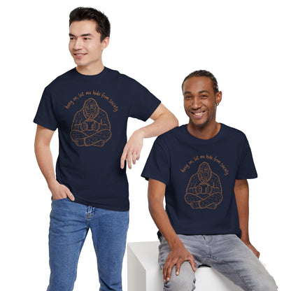 Bigfoot Coffee T-Shirt - Funny Hide From Society Hand-Drawn Graphic Tee