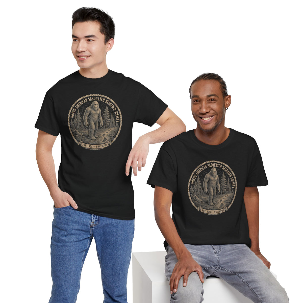 Sasquatch Research Society T-Shirt - Vintage Scientific Bigfoot Badge Tee
