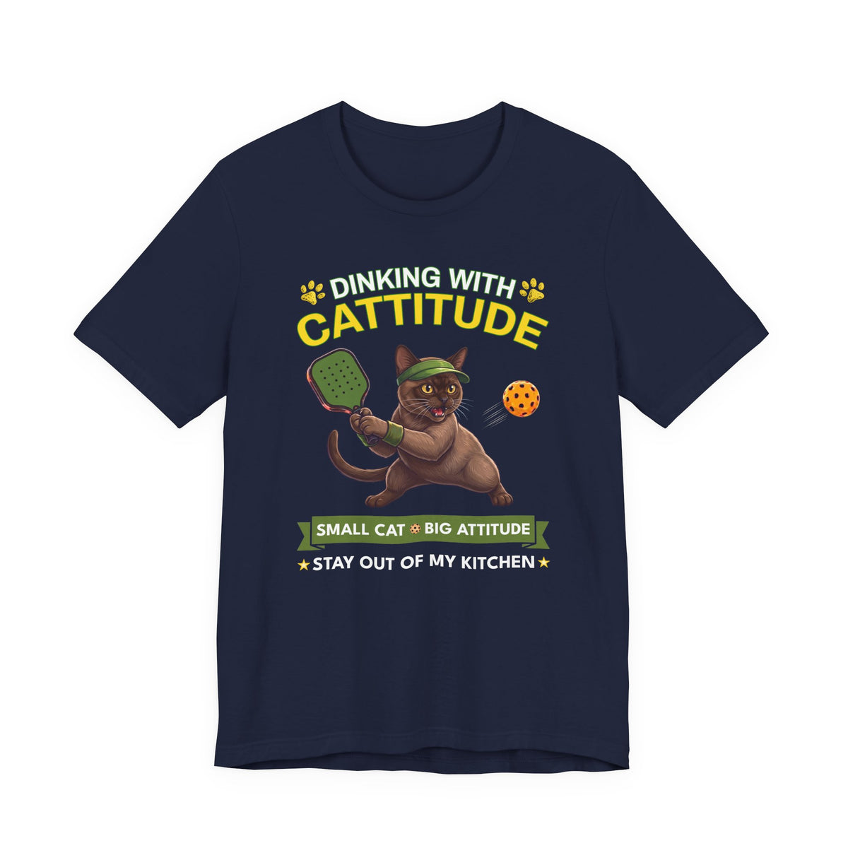 Burmese Cat Pickleball T-Shirt - Dinking With Cattitude Funny Shirt