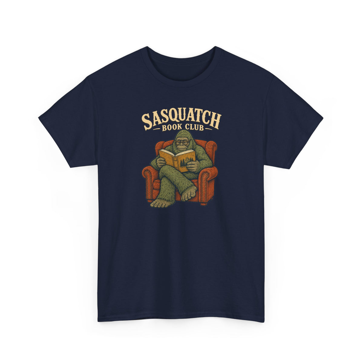 Sasquatch Book Club T-Shirt - Cozy Bigfoot Reading Graphic Tee