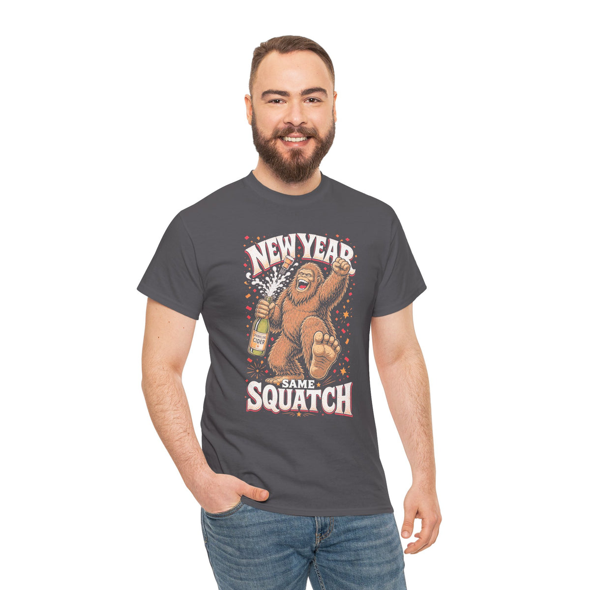 New Year Same Squatch T-Shirt - Funny Bigfoot New Year's Graphic Tee
