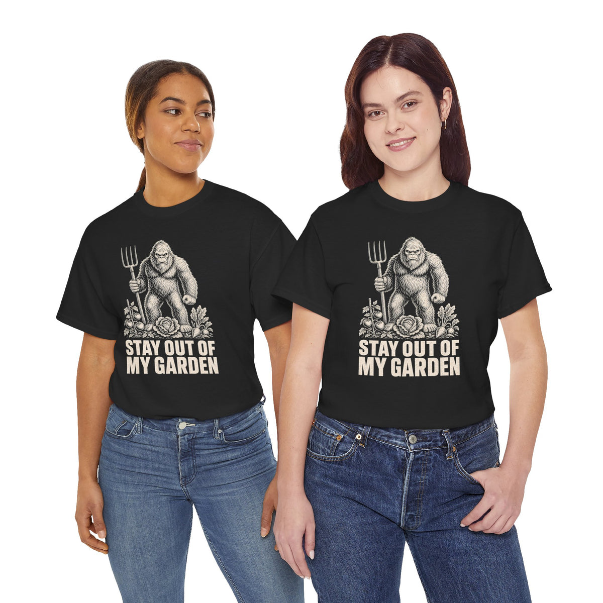 Stay Out Of My Garden T-Shirt - Funny Bigfoot Gardener Graphic Tee