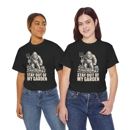 Stay Out Of My Garden T-Shirt - Funny Bigfoot Gardener Graphic Tee