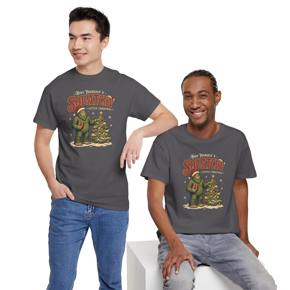 Squatchy Little Christmas T-Shirt - Funny Bigfoot Holiday Graphic Tee