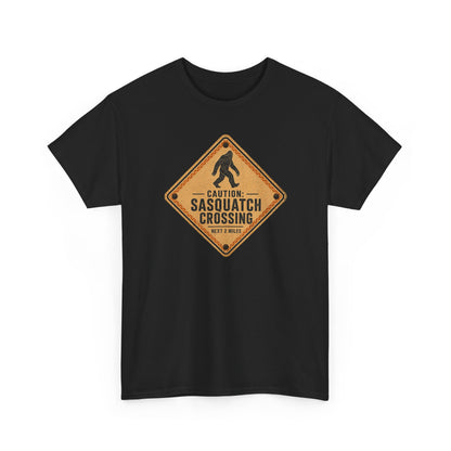 Sasquatch Crossing T-Shirt - Funny Retro Road Sign Bigfoot Graphic Tee