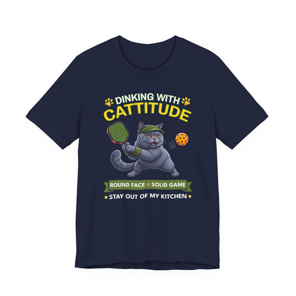 British Shorthair Cat Pickleball T-Shirt - Dinking With Cattitude Funny Shirt