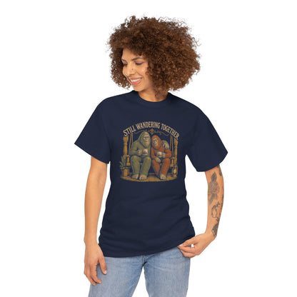 Still Wandering Together T-Shirt – Vintage Bigfoot Couple Anniversary Tee