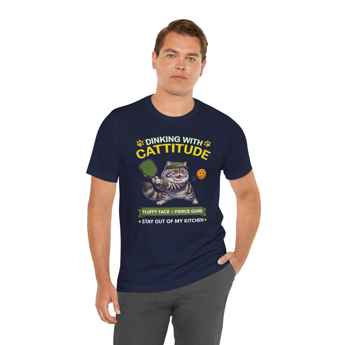 Persian Cat Pickleball T-Shirt - Dinking With Cattitude Funny Shirt