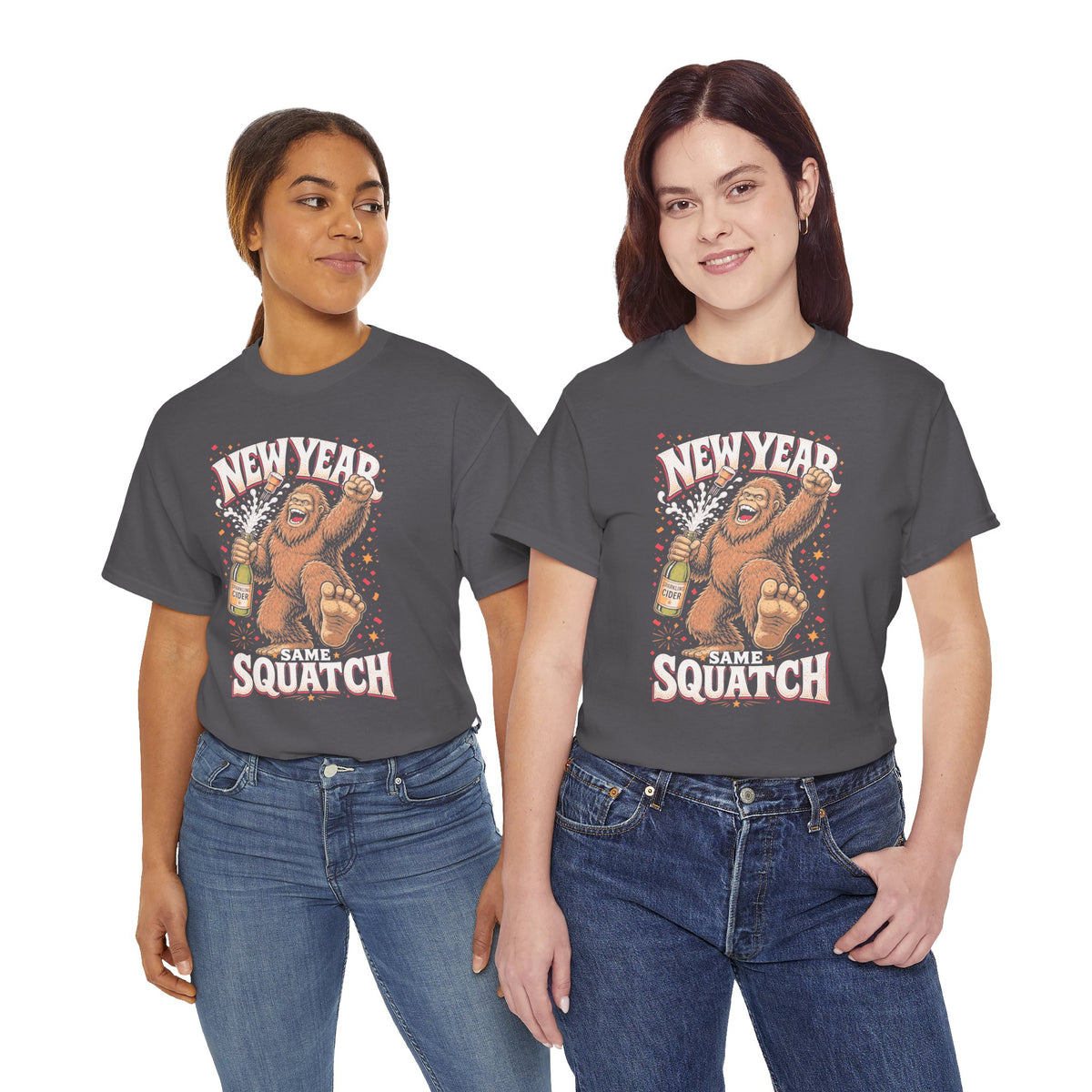 New Year Same Squatch T-Shirt - Funny Bigfoot New Year's Graphic Tee