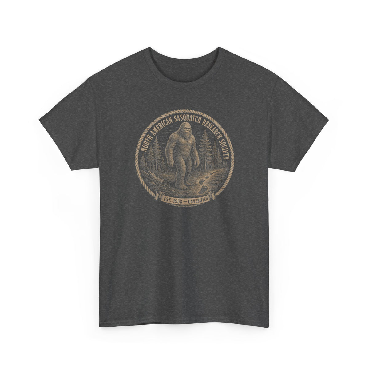 Sasquatch Research Society T-Shirt - Vintage Scientific Bigfoot Badge Tee