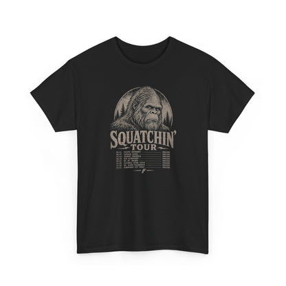 Squatchin' Tour T-Shirt - Vintage Band-Tee Style Bigfoot Graphic Tee