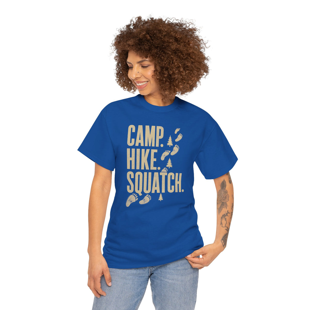 Camp Hike Squatch T-Shirt - Modern Outdoor Bigfoot Graphic Tee