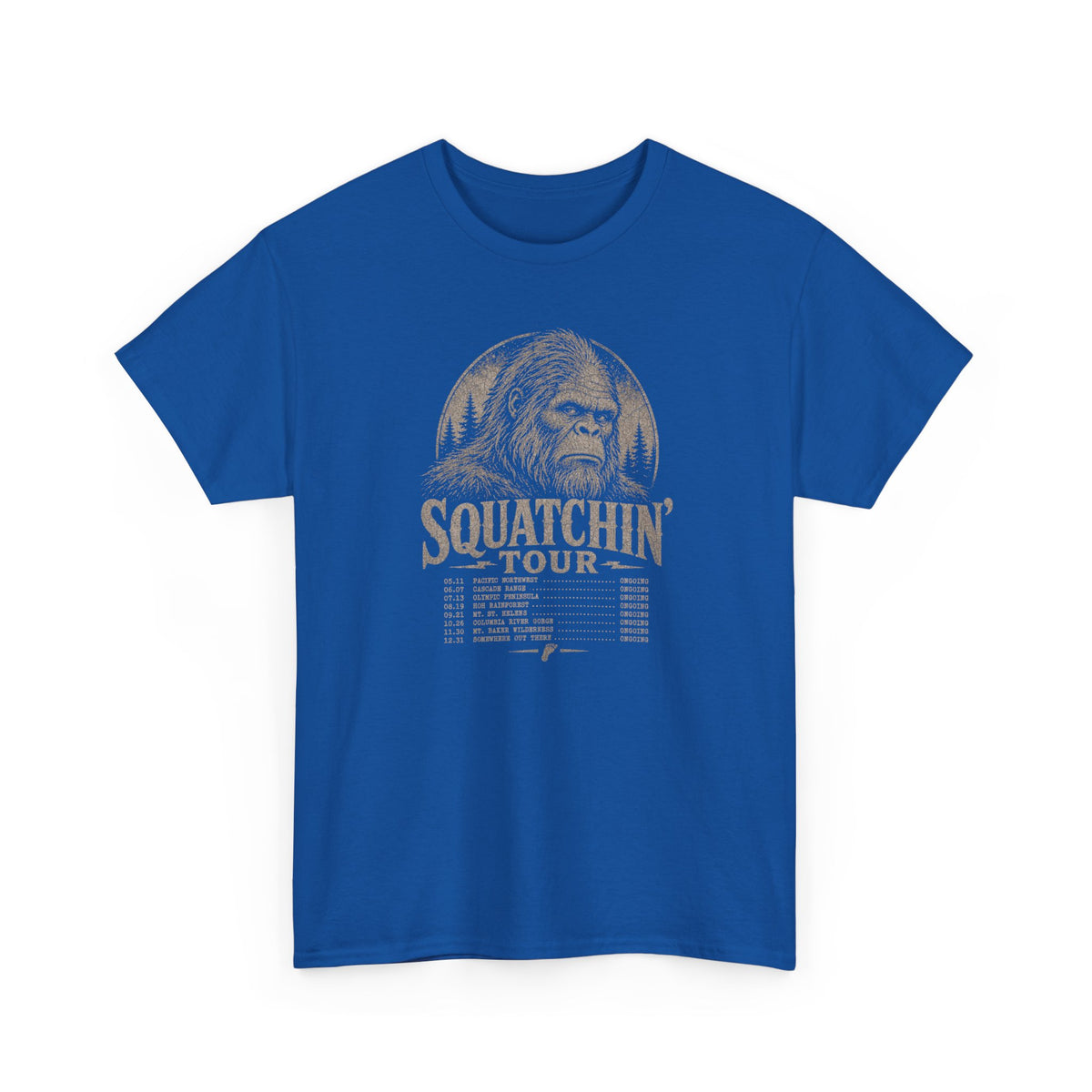Squatchin' Tour T-Shirt - Vintage Band-Tee Style Bigfoot Graphic Tee